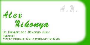 alex mikonya business card